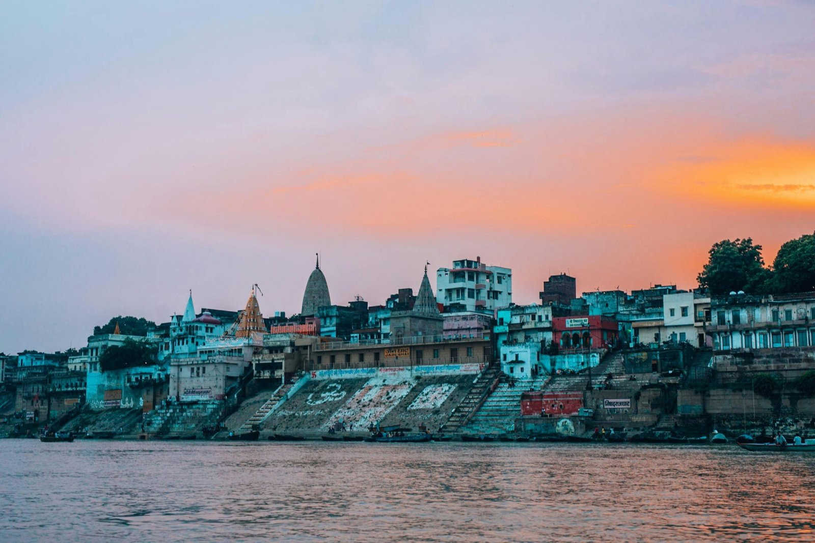 Varanasi ghats beside the River Ganges