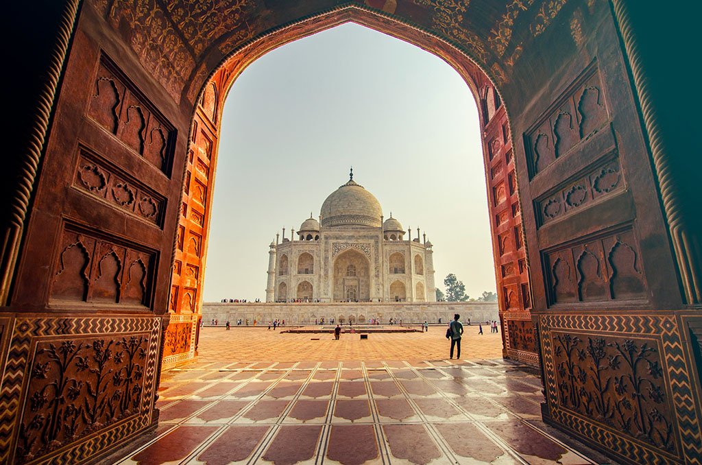 Taj Mahal and its gardens in Agra