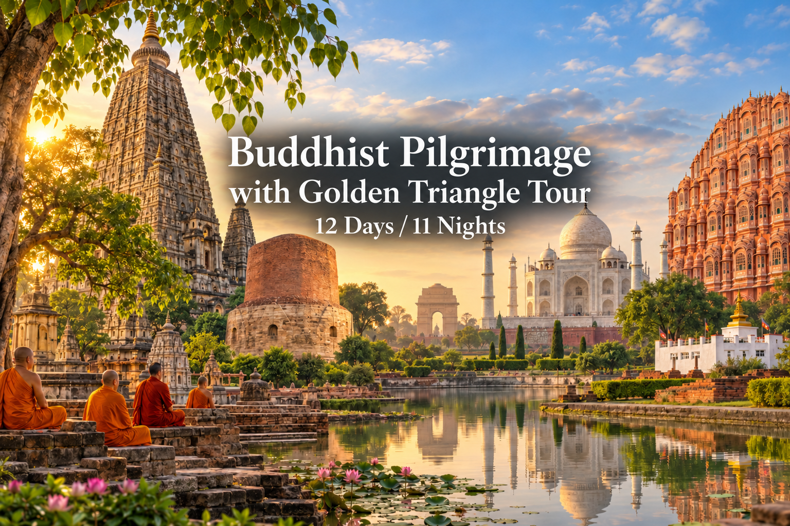 Buddhist Pilgrimage with Golden Triangle Tour- 12 Days