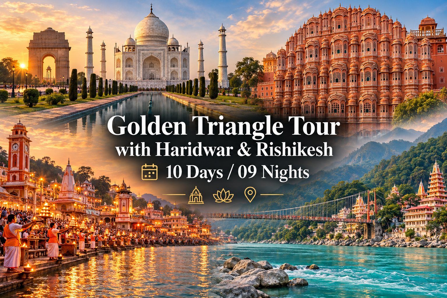 Golden Triangle Tour with Haridwar & Rishikesh 10 Days