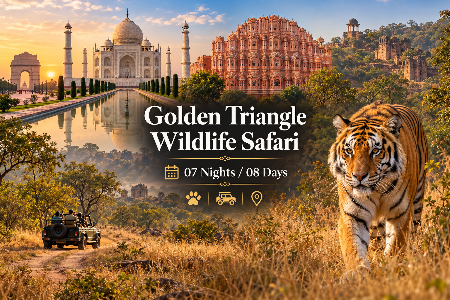 Golden Triangle & Wildlife Safari 8 Days